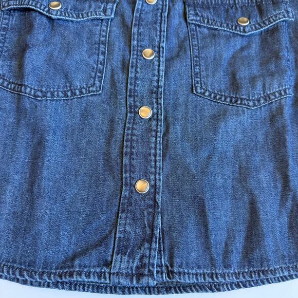 NEW Gap Kids Oversized Denim Western Shirt Medium 8 - Picture 7 of 11